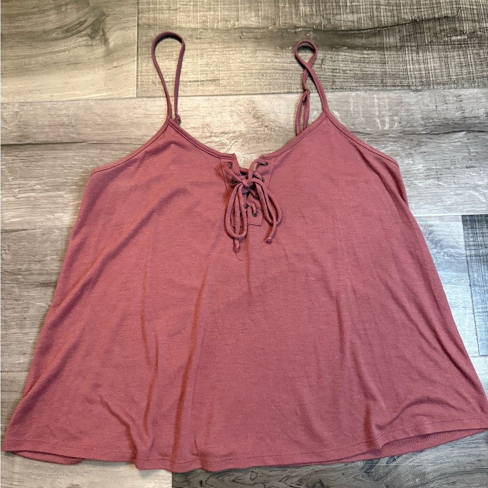 Arizona Jean Company Dusty Rose Lace-Up Camisole
